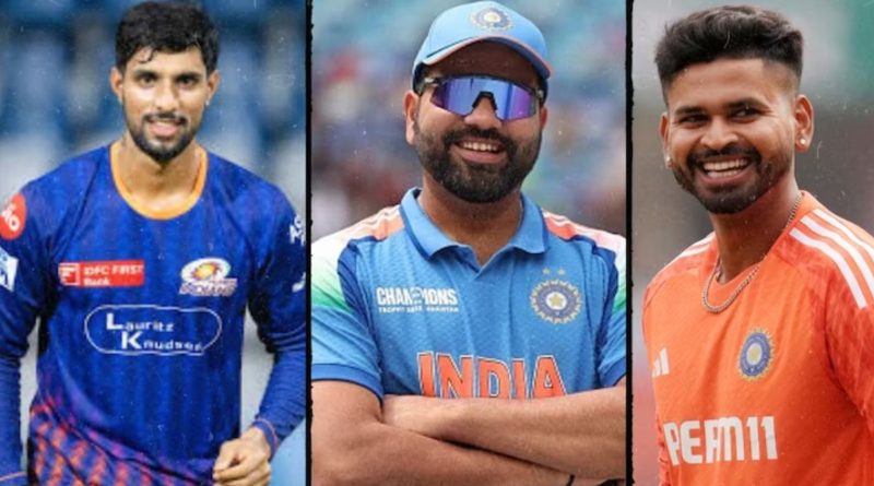 क्रिकेटर रोहित शर्मा, तिलक वर्मा और श्रेयस अय्यर